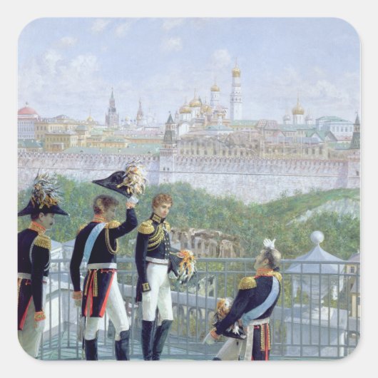 Prusesische koning Friedrich Wilhelm II Vierkante Sticker (Voorkant)