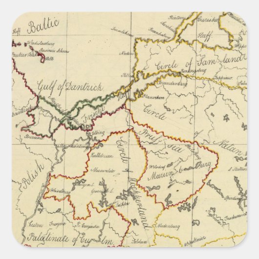 Prussia 3 vierkante sticker (Voorkant)