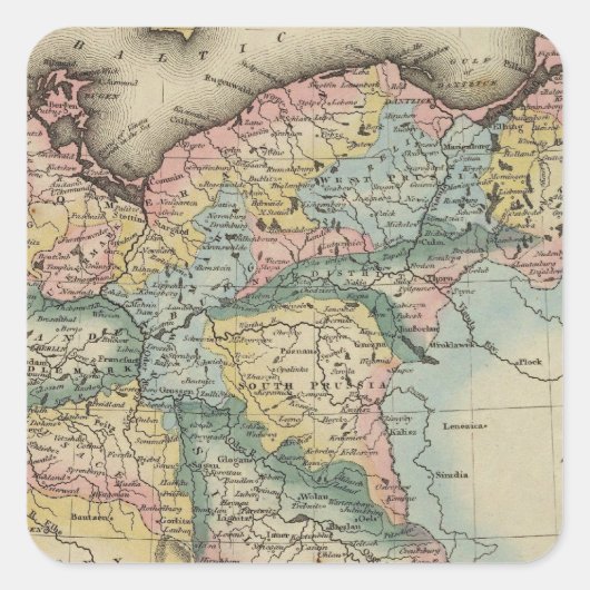 Prussia 5 vierkante sticker (Voorkant)