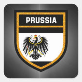 Prussia Flag Vierkante Sticker (Voorkant)