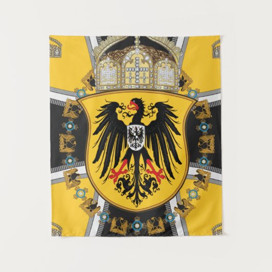 Prussia Keiser Flag Wandkleed (Voorkant)