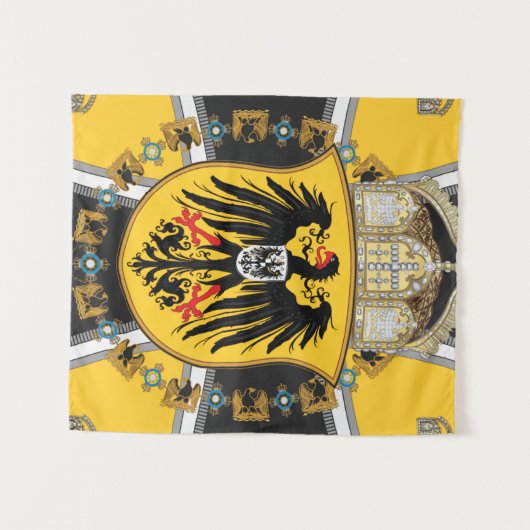 Prussia Keiser Flag Wandkleed (Voorkant (horizontaal))