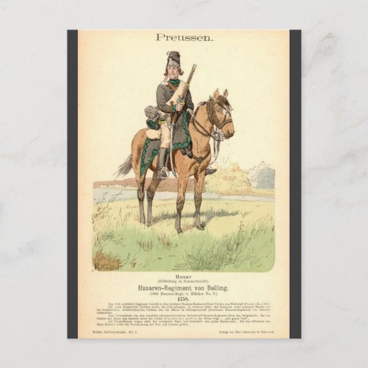 Prussiaanse Hussar Briefkaart (Voorkant)
