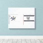 Prussiaanse vlaggen, uit een Frans vlagboek, c.181 Canvas Afdruk (Insitu (Houten vloer))