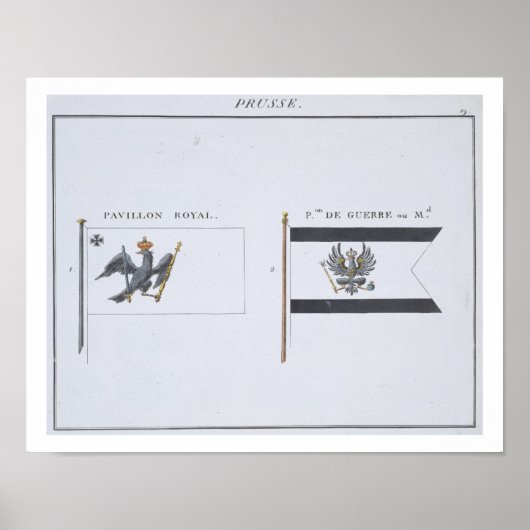 Prussiaanse vlaggen, uit een Frans vlagboek, c.181 Poster (Voorkant)