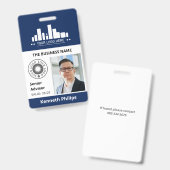 Prussian Blue Foto & 2 Logo's Personeels-ID Badge (Voor- en achterkant)