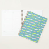 Prussian Blue Lijn Patroon Planner (Display)
