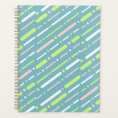Prussian Blue Lijn Patroon Planner (Voorkant)