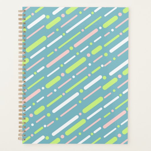 Prussian Blue Lijn Patroon Planner (Voorkant)