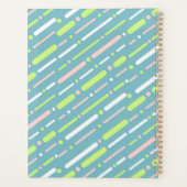 Prussian Blue Lijn Patroon Planner (Achterkant)