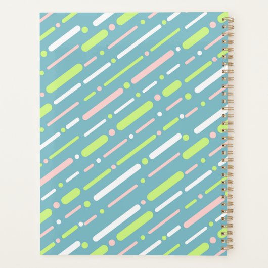 Prussian Blue Lijn Patroon Planner (Achterkant)