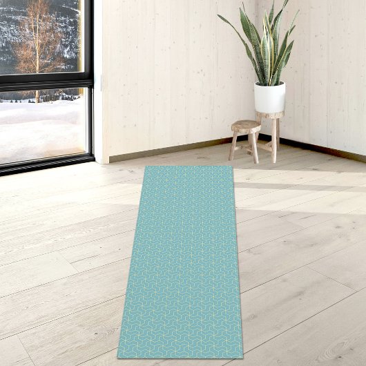 Prussian Cube Pattern Yoga Mat