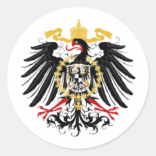 Prussian Eagle Red Black en Gold Ronde Sticker (Voorkant)