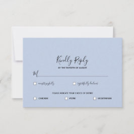 Prussian + Periwinkle Blauw Waterverf Bloem-RSVP Kaart