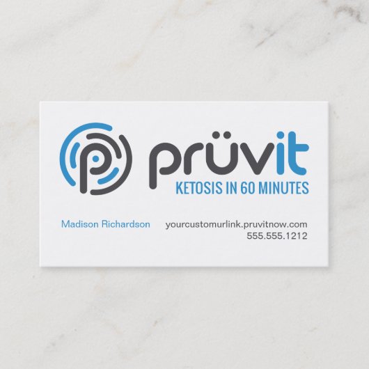 Pruvit-distributiekaart Visitekaartje (Voorkant)
