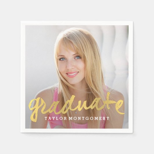 Pruwgeborsteld Afstuderen van de Foto Napkins Servetten (Voorkant)