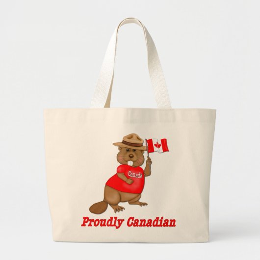 Pruwweg Canadese Beaver Grote Tote Bag (Voorkant)