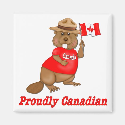 Pruwweg Canadese Beaver Magneet (Voorkant)