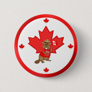 Pruwweg Canadese Beaver Ronde Button 5,7 Cm