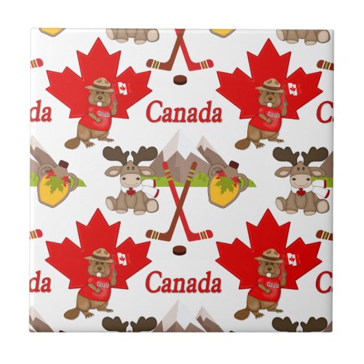 Pruwweg Canadese Beaver Tegeltje (Voorkant)
