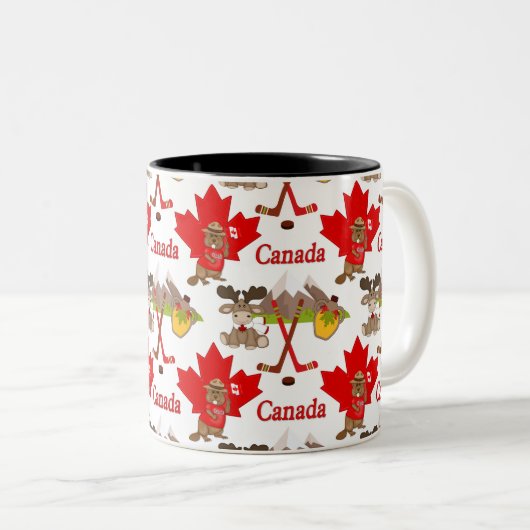 Pruwweg Canadese Beaver Tweekleurige Koffiemok (Voorkant rechts)