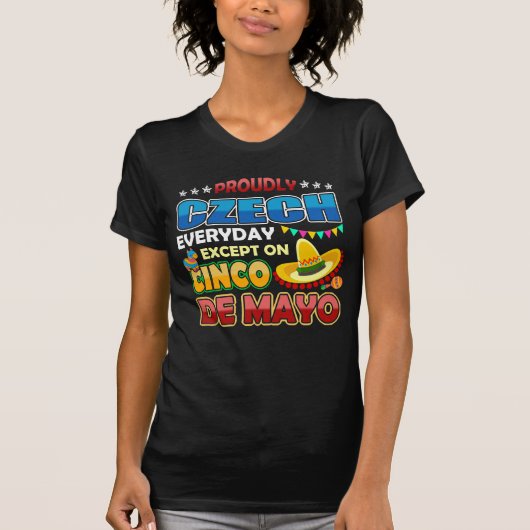 Pruwweg Tsjechisch met uitzondering van Cinco de M T-shirt (Voorkant)