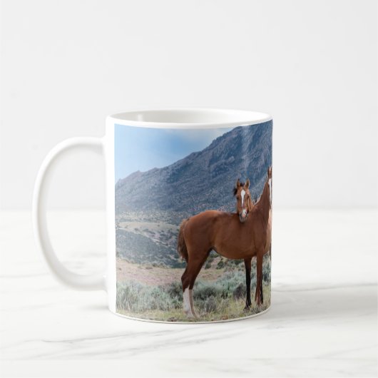 Pryor Mountain Wild Horses Coffee Mok (Links)