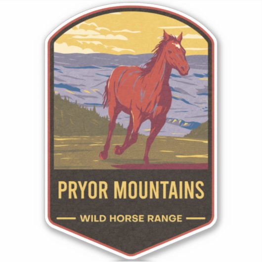 Pryor Mountains Wild Horse Range Sticker (Voorkant)