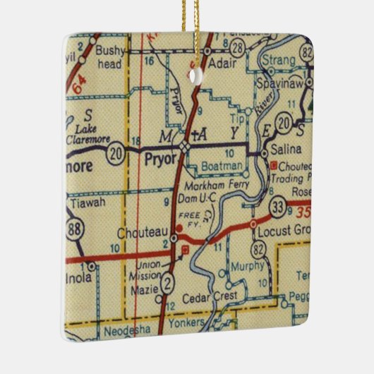 Pryor Oklahoma Keramisch Ornament (Rechts)