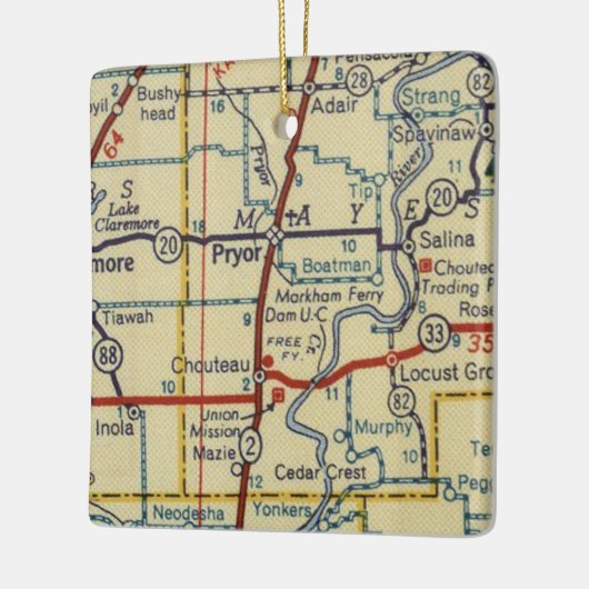 Pryor Oklahoma Keramisch Ornament (Links)