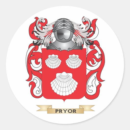 Pryor Wapen (Familie Crest) Ronde Sticker (Voorkant)