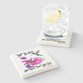 Ps 46:10 Wees stil en ken kolibrie Stenen Onderzetter (Zijkant)