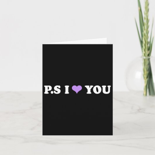 Ps I Love You Day Paarse Grappige Valentijn Matche Kaart (Voorkant)