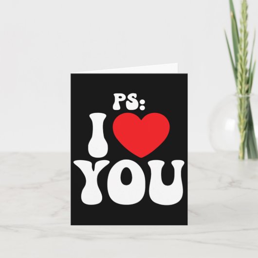 Ps I Love You Day Paarse Grappige Valentijn Matchi Kaart (Voorkant)