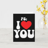 Ps I Love You Day Paarse Grappige Valentijn Matchi Kaart (Gele Bloem)