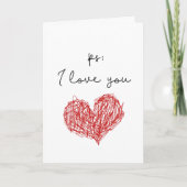 PS Ik hou van je hartkaart. Feestdagen Kaart (Voorkant)