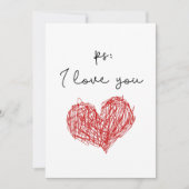 PS Ik hou van je hartkaart. Feestdagenkaart (Voorkant)