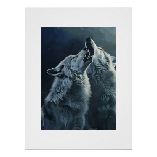 PS Natuur Design, Howling Wolves Poster Art (Voorkant)