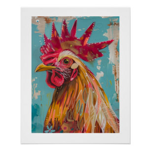 PS Natuur Design, kleurrijke BoHo Haan Poster