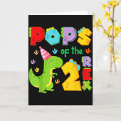 Ps Of The Two Rex 2nd Birthday Boy Dinosaur T-rex Kaart (Gele Bloem)