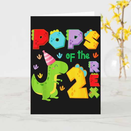 Ps Of The Two Rex 2nd Birthday Boy Dinosaur T-rex Kaart (Gele Bloem)