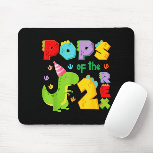 Ps Of The Two Rex 2nd Birthday Boy Dinosaur T-rex Muismat (Met muis)