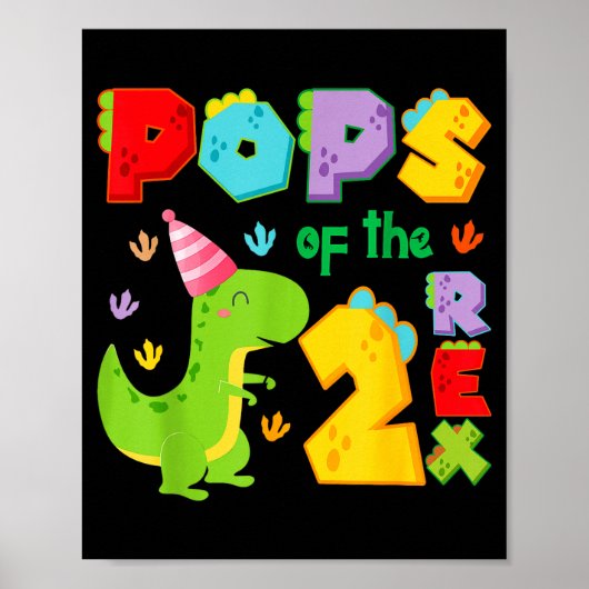 Ps Of The Two Rex 2nd Birthday Boy Dinosaur T-rex  Poster (Voorkant)