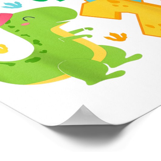 Ps Of The Two Rex 2nd Birthday Boy Dinosaur T-rex Poster (Hoek)