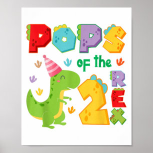 Ps Van De Twee Rex 2e Verjaardag Jongen Dinosaur T Poster