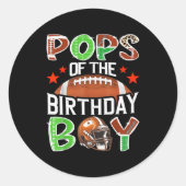 Ps van de verjaardagsjongen Game Day Voetbal liefh Ronde Sticker (Voorkant)