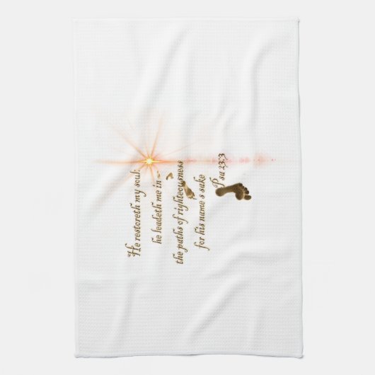 Psa 23.3 De Heer is mijn schaar Theedoek (Verticaal)