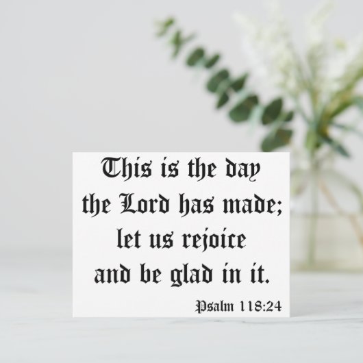 Psalm118: 24 briefkaart (Staand voorkant)