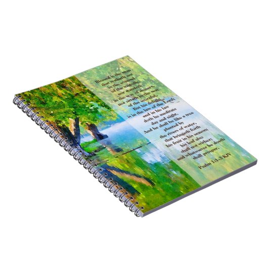 Psalm1:1-3 Gezegeld is het Christelijke man Notitieboek (Rechterzijde)