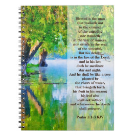 Psalm1:1-3 Gezegeld is het Christelijke man Notitieboek